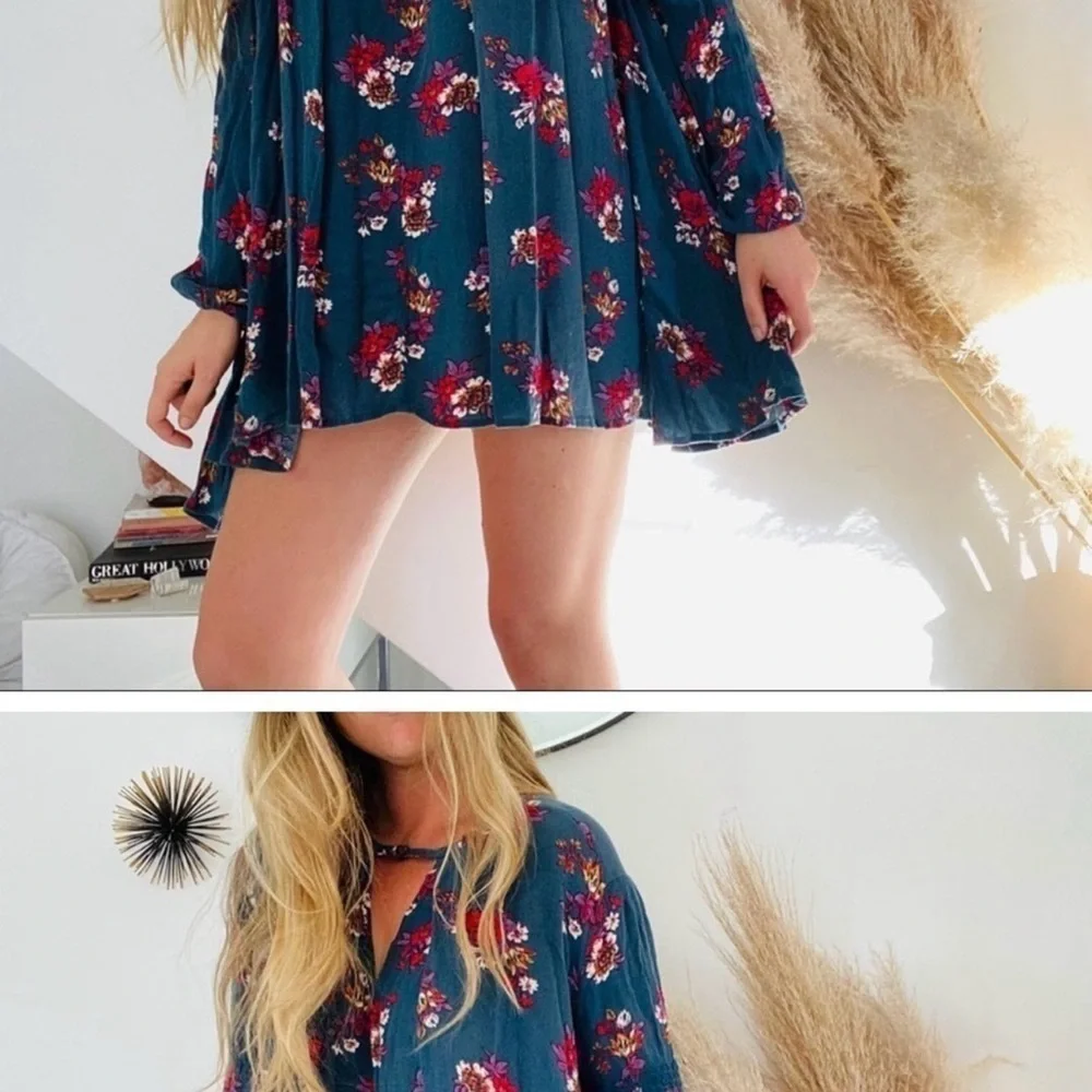 Free People Floral Tunic Mini Dress - Picture 4 of 4